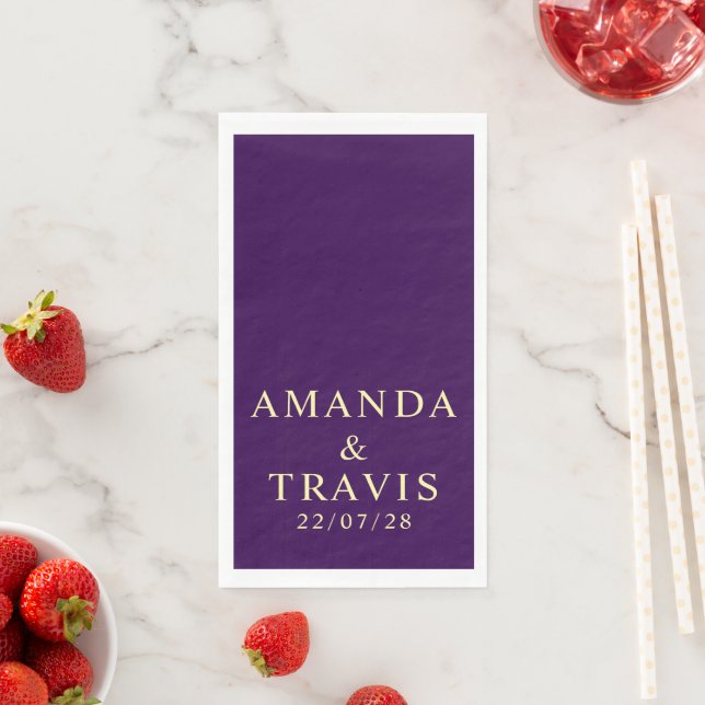 Personalised Name Simple Modern Minimal Wedding  Napkin (Insitu)