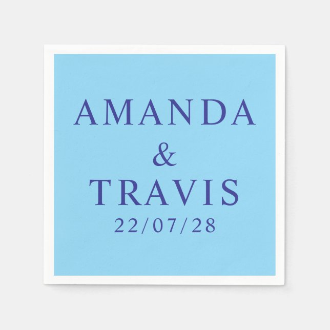 Personalised Name Simple Modern Minimal Wedding   Napkin (Front)
