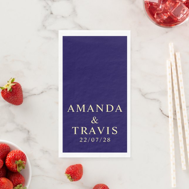 Personalised Name Simple Modern Minimal Wedding  Napkin (Insitu)