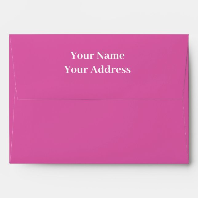 Personalised Name Simple Modern Pink Colour Weddin Envelope (Back (Top Flap))