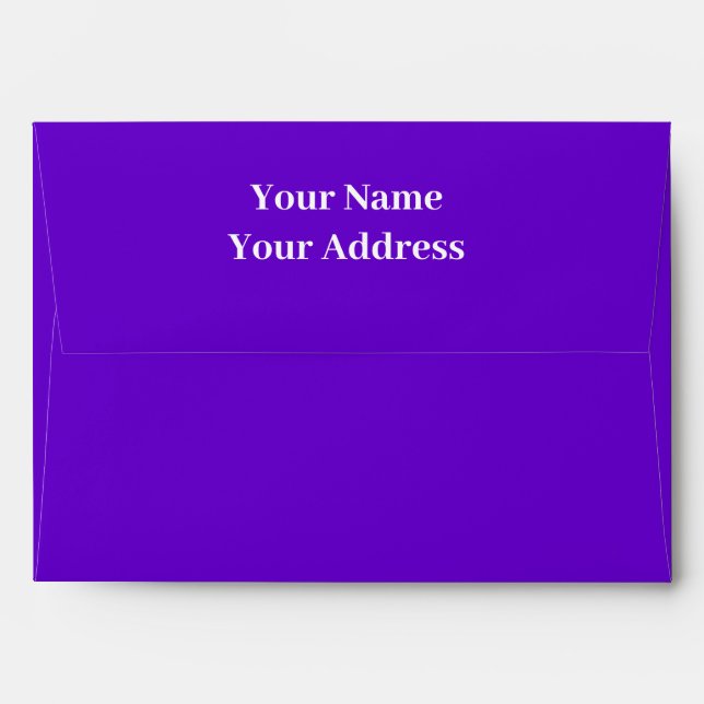 Personalised Name Simple Modern Purple Wedding Envelope (Back (Top Flap))