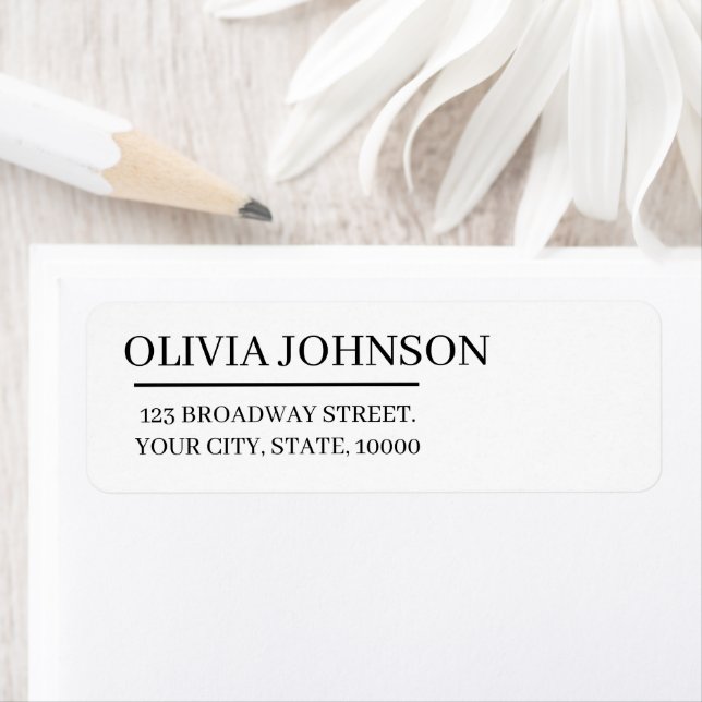 Personalised Name Simple Modern Return Address (Insitu)