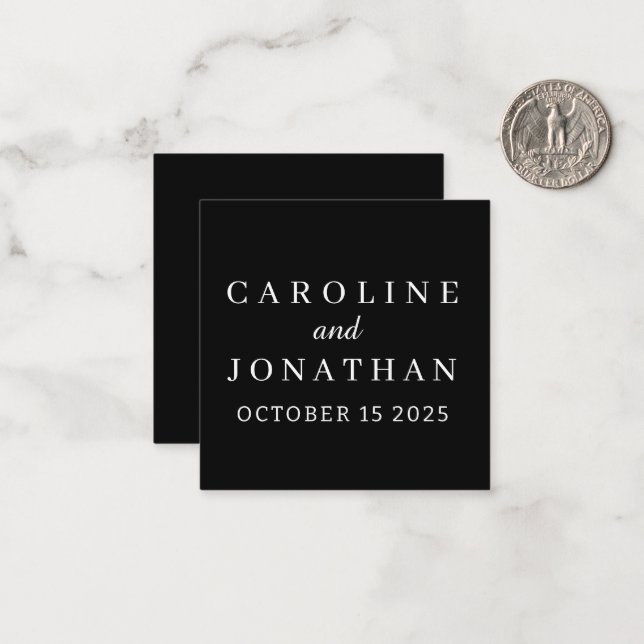 Personalised Name Simple Stylish Modern Wedding  Card (Front/Back In Situ)