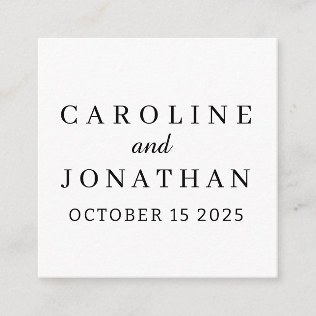 Personalised Name Simple Stylish Modern Wedding  Enclosure Card (Front)