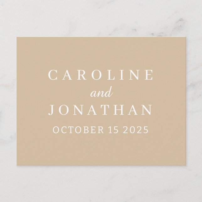 Personalised Name Simple Stylish Modern Wedding   Postcard (Front)