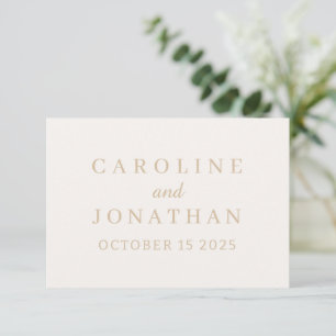 Personalised Name Simple Stylish Modern Wedding  T Thank You Card