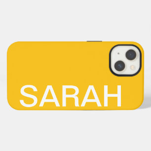 Personalised Name Simple Stylish Modern Yellow iPhone 13 Case