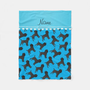 Personalised name sky blue affenpinscher dogs fleece blanket