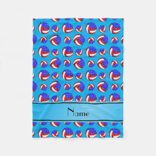 Personalised name sky blue american volleyballs fleece blanket