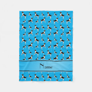 Personalised name sky blue English Foxhounds Fleece Blanket
