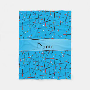 Personalised name sky blue field hockey fleece blanket