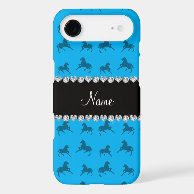 Personalised name sky blue horse pattern iPod touch (5th generation) case (Back)