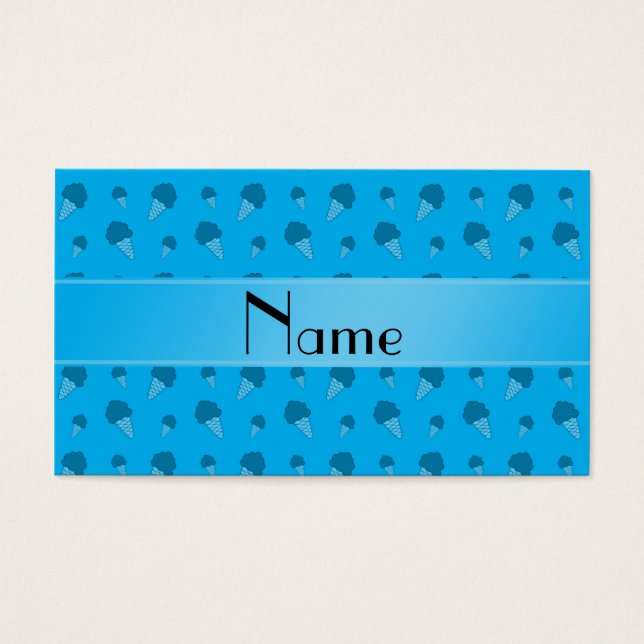 Personalised name sky blue ice cream pattern (Front)
