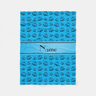 Personalised name sky blue justice scales fleece blanket