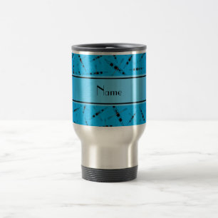 Personalised name sky blue kayaks travel mug