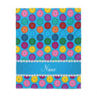 Personalised name sky blue rainbow buttons pattern