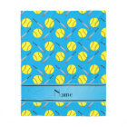 Personalised name sky blue softball pattern