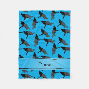 Personalised name sky blue wrestling fleece blanket