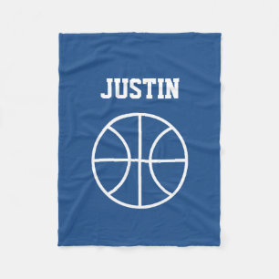 Personalised name small basketball fleece blanket