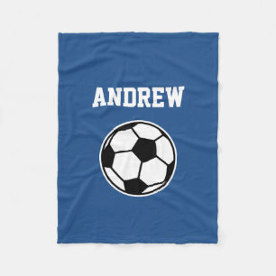Personalised name soccer ball fleece blanket