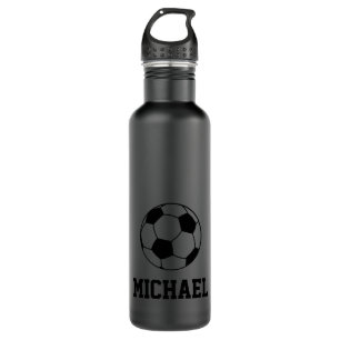 Personalised Name Soccer Black 710 Ml Water Bottle
