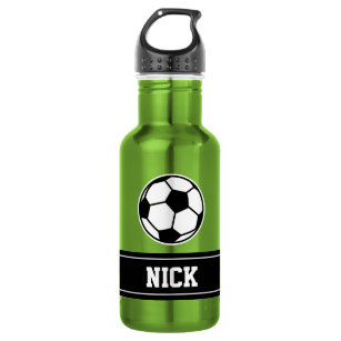 Personalised name soccer sports water bottle