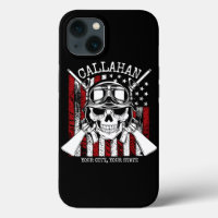 Personalised NAME Soldier Skull Dual Guns USA Flag