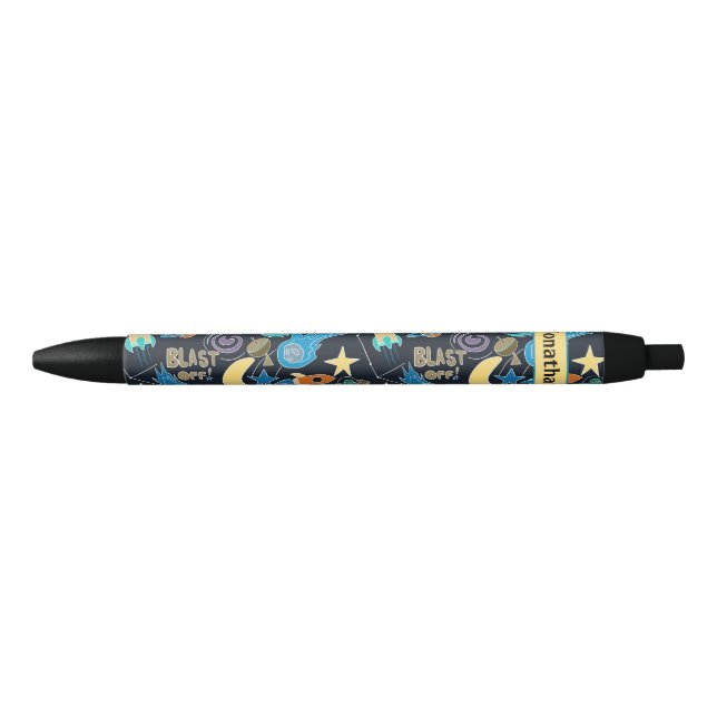 Personalised Name Space Themed Doodle Pen (Front)