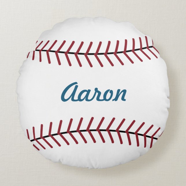 Personalised Name Sports Kids Baseball Pillow (Front)