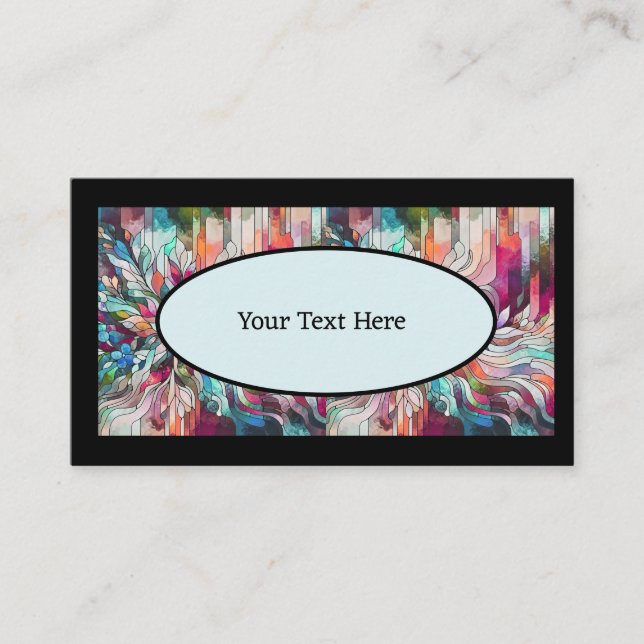 Personalised Name Stained Glass Abstract Business Card (Front)