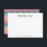 Personalised Name Stationery Modern Geometric Thank You Card<br><div class="desc">A chic and modern thank-you card featuring a subtle argyle-inspired geometric pattern in soft muted tones. The minimalist typography and clean layout create a timeless design,  perfect for weddings,  bridal showers,  baby showers,  and heartfelt everyday gratitude. Ideal for those who love stylish,  contemporary stationery.</div>
