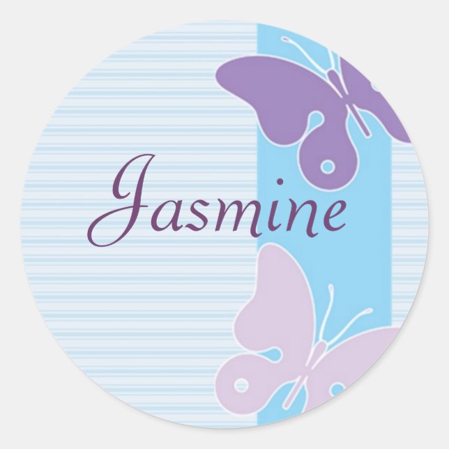 Personalised Name Sticker - Butterflies (Front)