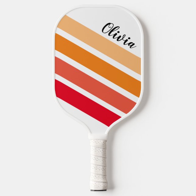 Personalised Name Striped Pickleball Paddle (Front)