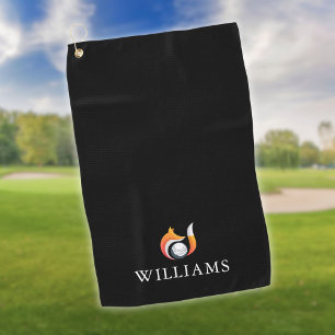 Personalised Name Stylish Fox And Ball Golf Towel