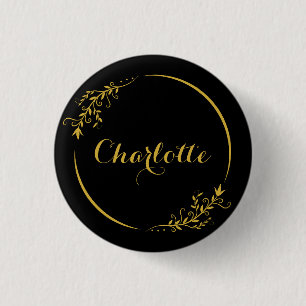 Personalised Name Stylish Frame Decorative Button