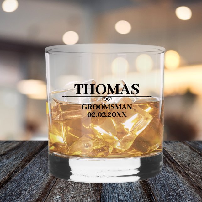  Personalised Name Stylish Groomsman Proposal  Whiskey Glass (groomsman gift whiskey glass personalized name groomsmen proposal)