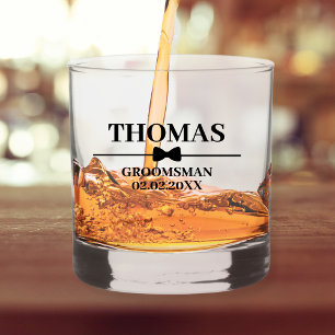  Personalised Name Stylish Groomsman Proposal Whiskey Glass
