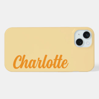Personalised Name Stylish Modern Minimal Beige iPhone 15 Plus Case