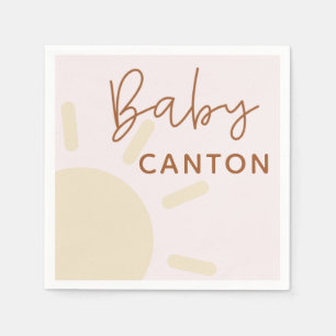 Personalised Name Sunshine Boho Baby Shower Napkin