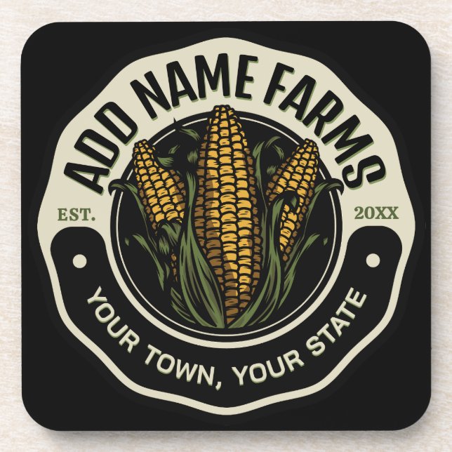 Personalised NAME Sweet Corn Garden Farm Farmer  Coaster (Front)