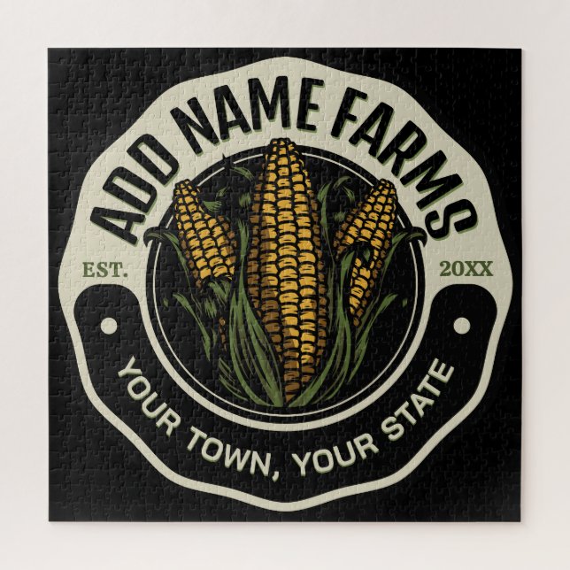 Personalised NAME Sweet Corn Garden Farm Farmer  Jigsaw Puzzle (Vertical)