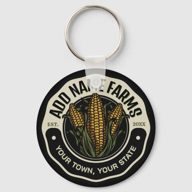 Personalised NAME Sweet Corn Garden Farm Farmer  Key Ring (Front)