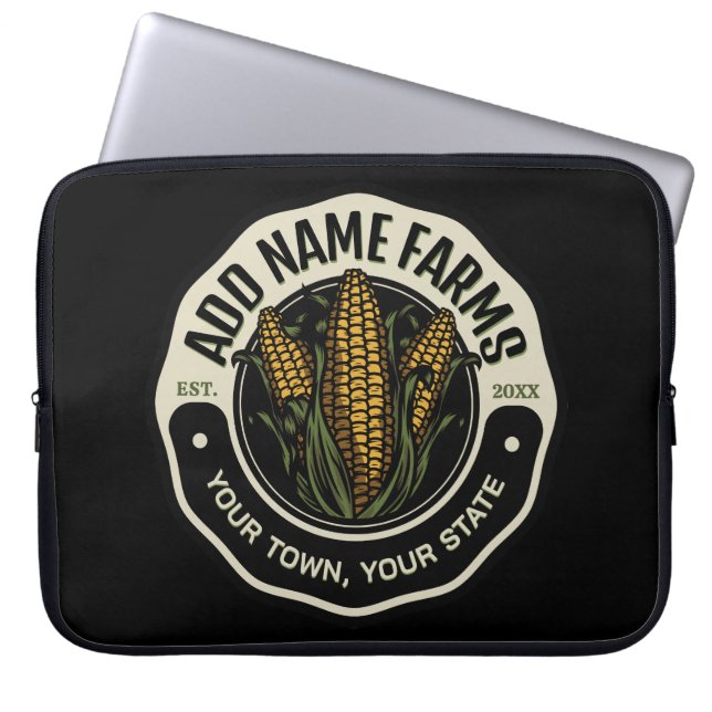 Personalised NAME Sweet Corn Garden Farm Farmer Laptop Sleeve (Front)