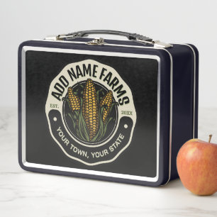Personalised NAME Sweet Corn Garden Farm Farmer Metal Lunch Box