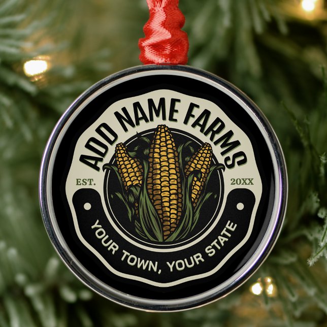 Personalised NAME Sweet Corn Garden Farm Farmer Metal Tree Decoration (Creator Uploaded)