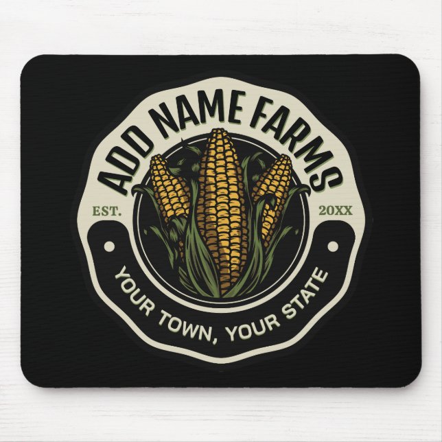 Personalised NAME Sweet Corn Garden Farm Farmer Mouse Mat (Front)