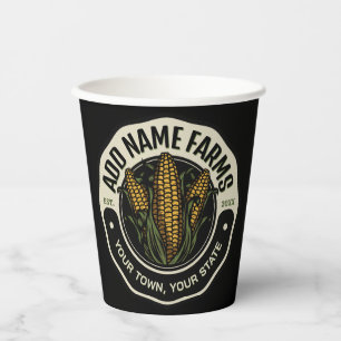 Personalised NAME Sweet Corn Garden Farm Farmer Paper Cups