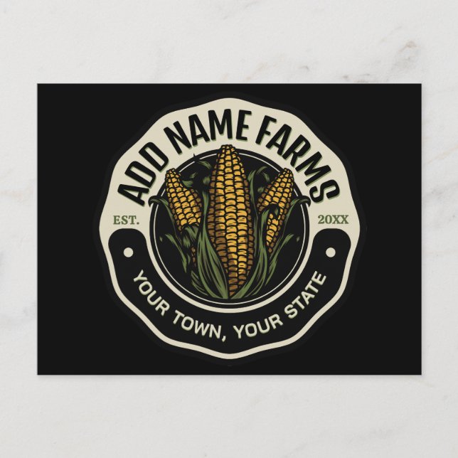 Personalised NAME Sweet Corn Garden Farm Farmer Postcard (Front)