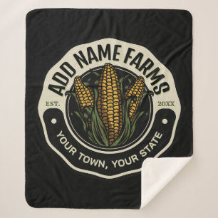 Personalised NAME Sweet Corn Garden Farm Farmer  Sherpa Blanket