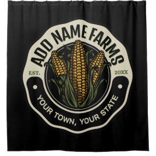 Personalised NAME Sweet Corn Garden Farm Farmer Shower Curtain